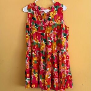 Pomander Place Kenzo Magnolia Watercolor Rayon Blend Dress. Medium.